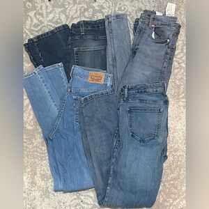 Lot Of 4 Pairs Of Women’s Jeans Various Size Name Brand All Clean